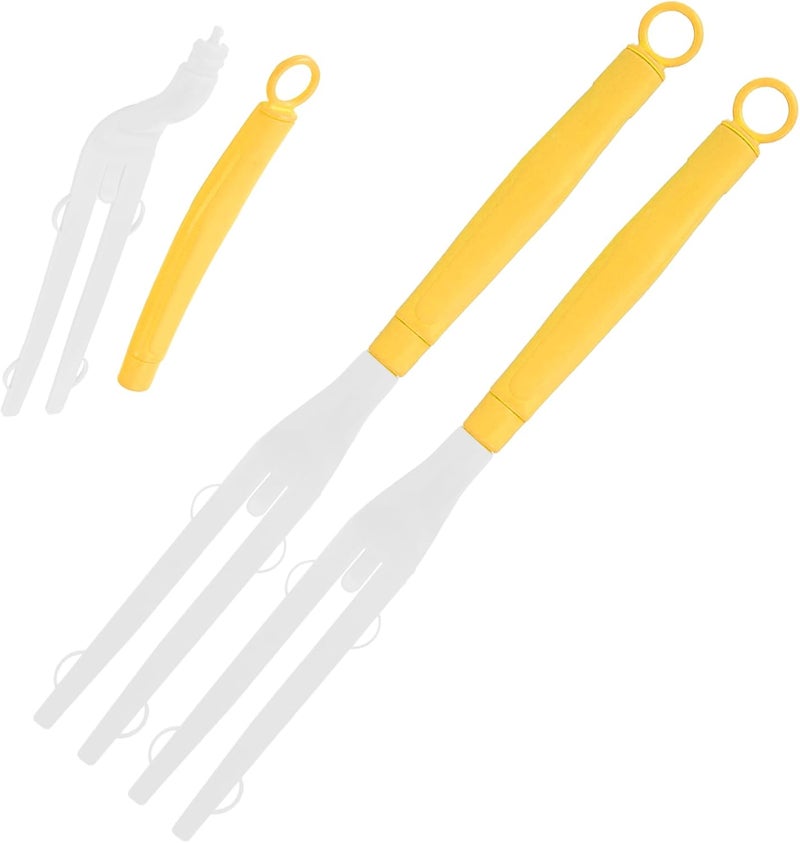 Engorgio Duster Handle Compatible with Swiffer Duster,Replacement Extendable Dusters Mop Handles for Swiffer Refill,Replaceable Small Duster Refill Handles for Tight Spaces(Yellow,2Pcs) - Image 1